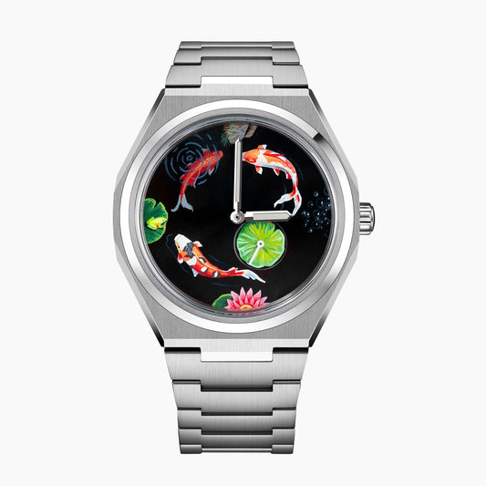 Citizen Zenshin Titanium Koi Fish – Hand-painted custom Super Titanium™ watch with Japanese koi pond artwork, limited edition timepiece by IFL Watches