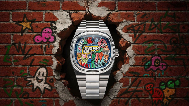 Exclusive hand-painted custom Bulova timepiece featuring unique dial artwork and American precision craftsmanship by IFL Watches