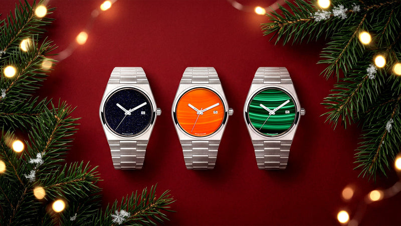 Stone Dial Collection – Bespoke timepieces featuring natural aventurine, malachite, onyx, and red agate dials customized by IFL Watches