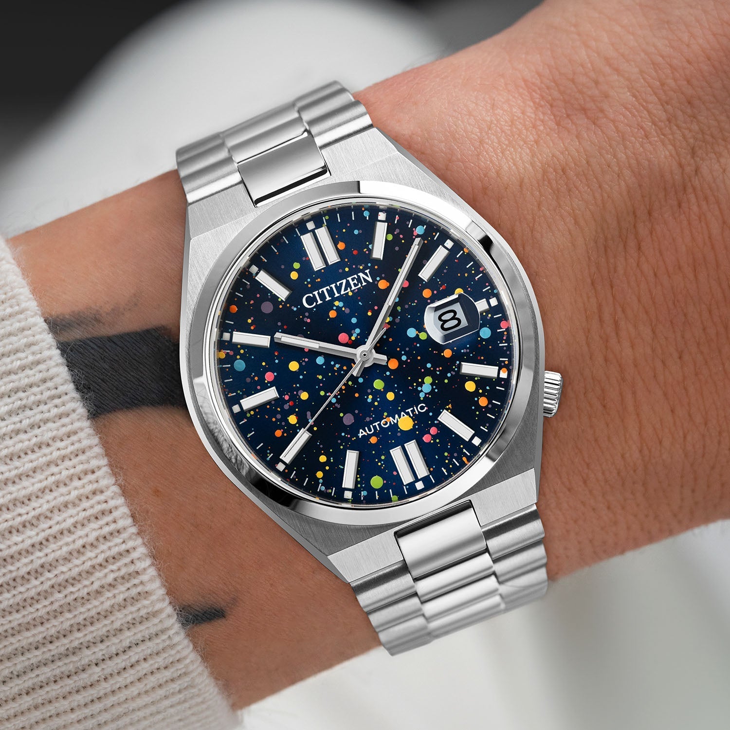 Tsuyosa Midnight Sky Concept on Citizen Automatic, Limited Edition by IFL Watches with custom hand-painted stars and midnight sky artwork on the dial