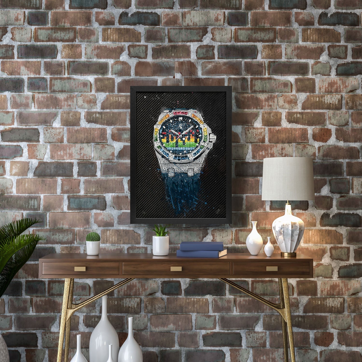 AP Offshore Music DJ Rainbow – A hand-painted carbon fibre wall art by artist Katy Barnfield.