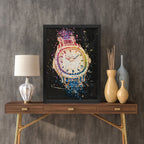 Patek Philippe Baguette Rainbow – A hand-painted carbon fibre wall art by artist Katy Barnfield.
