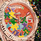 Rolex Day-Date President Puzzle – A hand-painted carbon fibre wall art by artist Katy Barnfield.