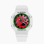 Refreshing G-Shock CasiOak Post Melone timepiece featuring a summer-inspired, hand-painted watermelon design