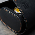 Noir Leather Watch Roll – Three Watches