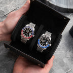 Noir Leather Watch Roll – Two Watches