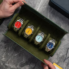 Olive Leather Watch Roll – Four Watches