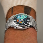 Hand-painted Space Surfer narrative on the limited edition Citizen Tsuyosa Automatic watch.