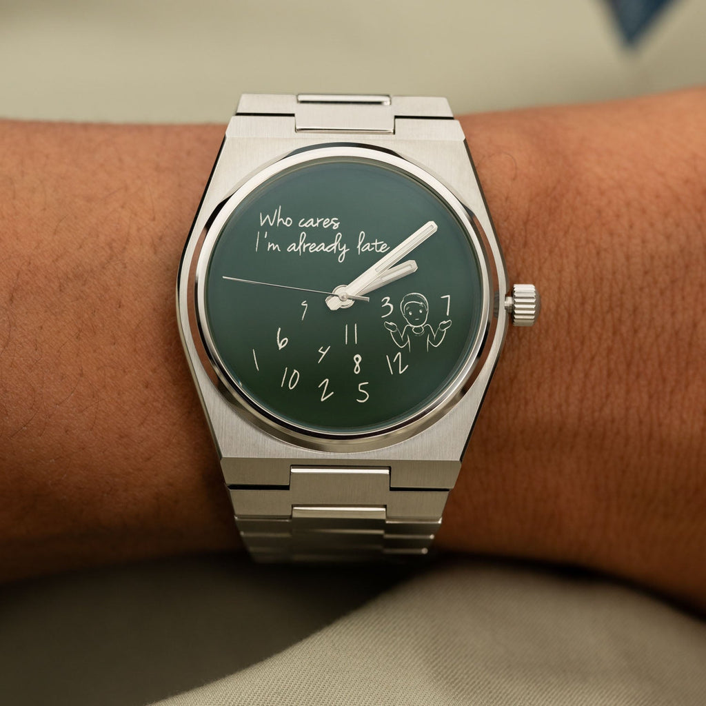 PRX Who Cares Concept – custom Tissot PRX Powermatic 80 with scattered numeral and playful message artwork by IFL Watches
