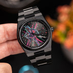 IFL Watches Canvax MK-01 – Hand-painted custom Canvax featuring neon steampunk soldier artwork, a bespoke timepiece by IFL Watches