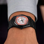 IFL Canvax Kleos — Custom Canvax with hand-painted red and white artwork on a matte black case, a bespoke creation by IFL Watches.