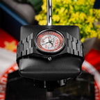 IFL Canvax Kleos — Custom automatic with a hand-painted crest in red and white, a unique bespoke piece by IFL Watches.