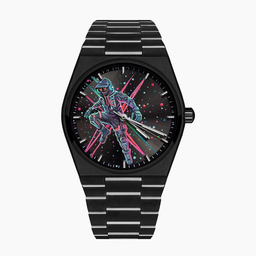 IFL Canvax MK-01 – Hand-painted custom Canvax featuring neon steampunk soldier artwork, a bespoke timepiece by IFL Watches