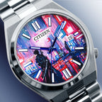 Tsuyosa Osaka Concept – A bold tribute to Osaka’s vibrant energy. This hand-painted Citizen Tsuyosa showcases a samurai girl against neon-lit streets. Limited edition by IFL Watches.