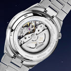 Citizen Tsuyosa Shore Midnight Sky — exhibition caseback revealing the Citizen Caliber 8210 automatic movement on a 40mm stainless steel case, a limited edition timepiece by IFL Watches.