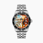 Divine Conflict Concept — Hand-painted custom Tudor Black Bay featuring angel and demon artwork, a bespoke timepiece by IFL Watches