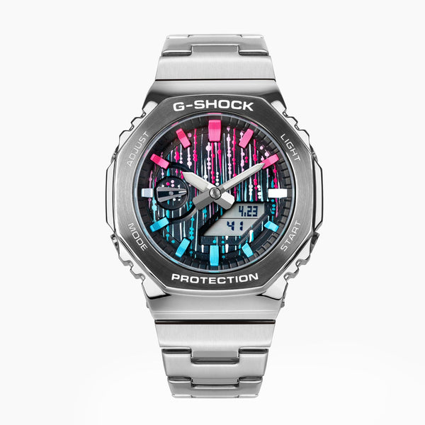 G-Shock CasiOak Blue Flamingo – Hand-painted custom G-Shock CasiOak featuring Miami-inspired artwork, a bespoke limited edition timepiece by IFL Watches