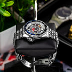 Seiko 5 Sports GMT Kara Kartallar Concept – Hand-painted custom Seiko 5 Sports GMT featuring Turkish football heritage in black and white, a bespoke timepiece by IFL Watches
