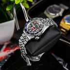 Seiko 5 Sports GMT Kara Kartallar Concept – Hand-painted custom Seiko 5 Sports GMT featuring Turkish football heritage in black and white, a bespoke timepiece by IFL Watches