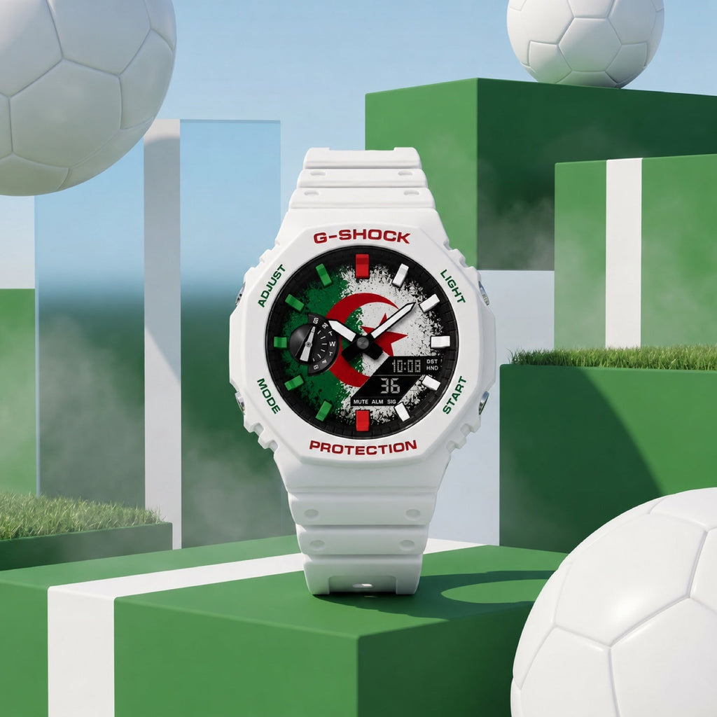 Custom Algeria flag Casio G-Shock on the wrist, by IFL Watches