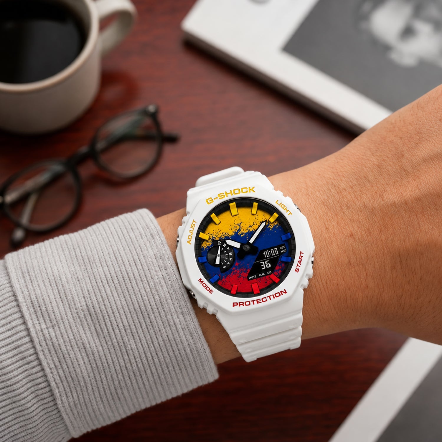 Custom Colombia flag Casio G-Shock on the wrist, by IFL Watches