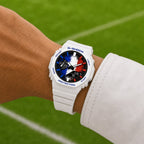 Casio G-Shock France flag watch worn on the wrist, by IFL Watches
