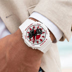 Casio G-Shock Japan flag watch worn on the wrist, by IFL Watches