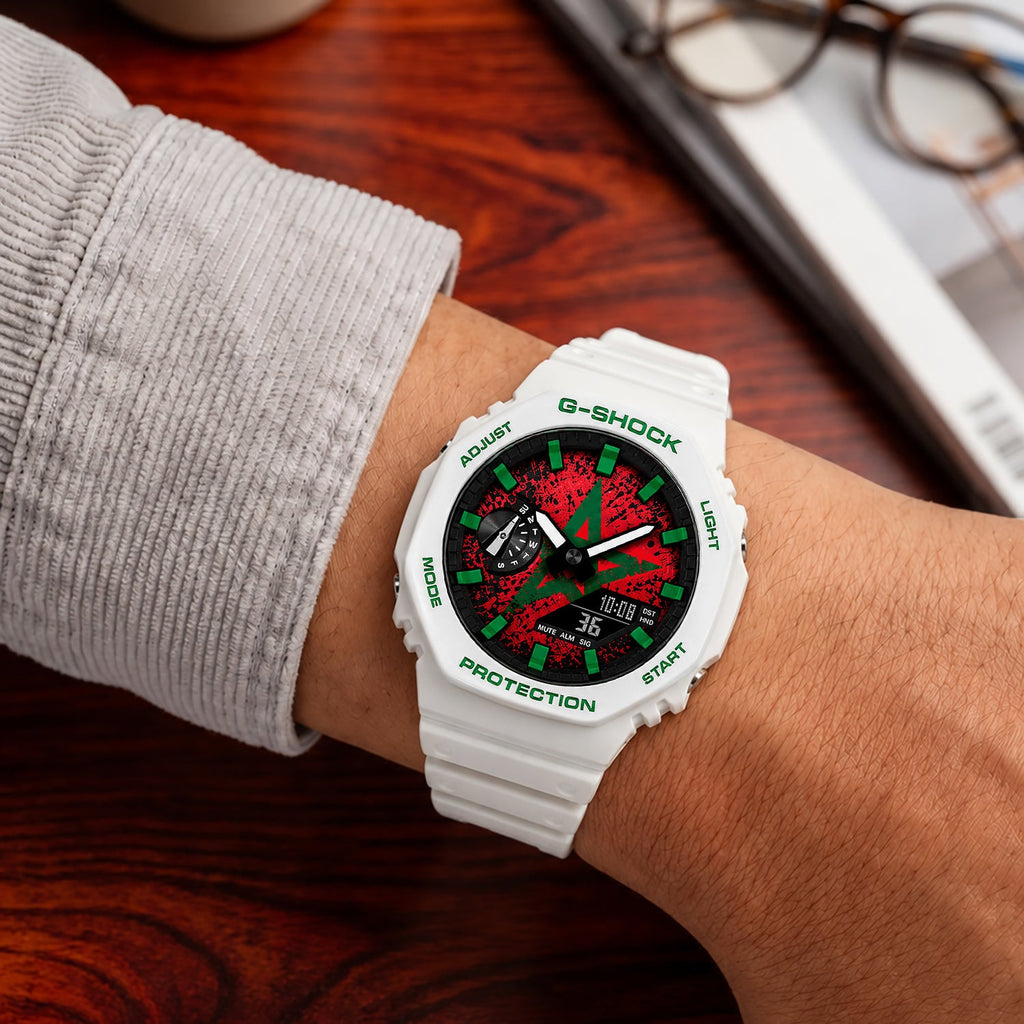 Custom Morocco flag Casio G-Shock on the wrist, by IFL Watches