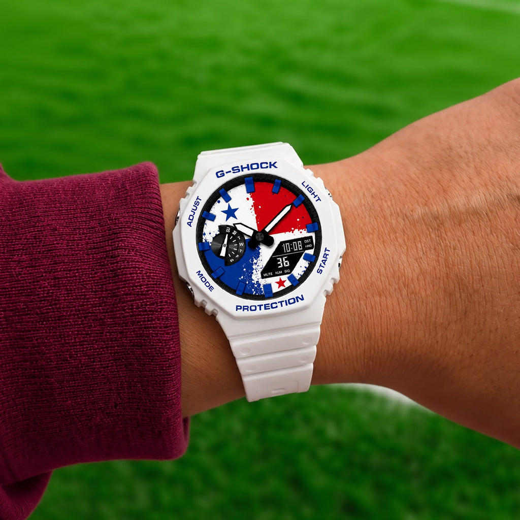 Casio G-Shock Panama flag dial watch, customized by IFL Watches