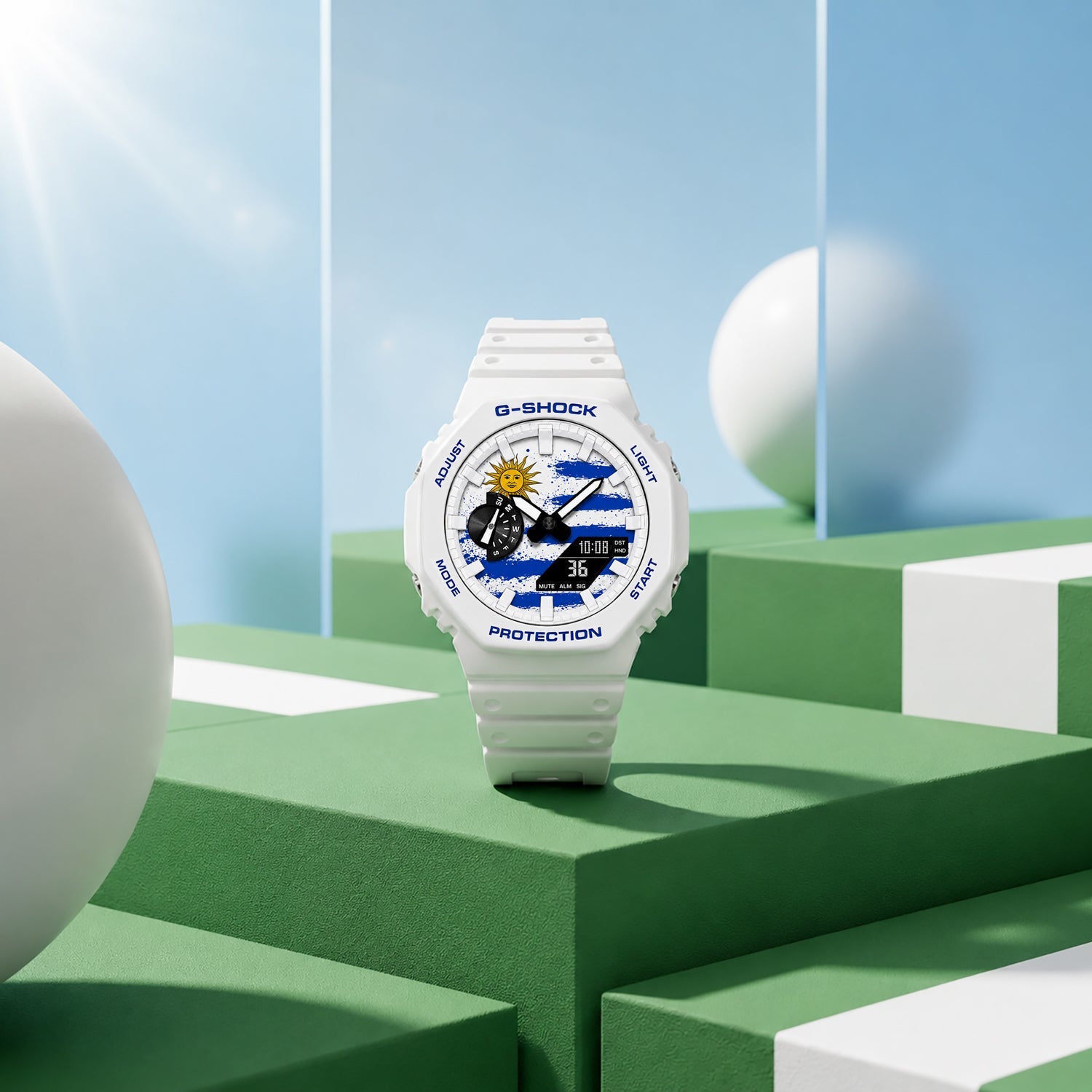 Custom Uruguay flag G-Shock wristwatch by IFL Watches