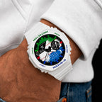 Custom Uzbekistan flag Casio G-Shock on the wrist, by IFL Watches