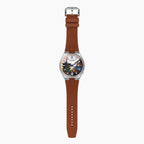 Citizen Tsuyosa Strap – Brown FKM strap fitted to the hand-painted Tsuyosa Kyoto Concept by IFL Watches