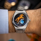 Citizen Zenshin Golden Stallion – Hand-painted custom Citizen Zenshin featuring a golden horse under a moonlit sky, a bespoke timepiece by IFL Watches