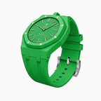 Green Eight Swatch × AP Royal Pop Rubber Case-Strap — bare rich green rubber strap with empty case bracket, by IFL Watches