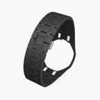Ocho Negro Swatch × AP Royal Pop Ceramic Case-Strap — bare stealth black ceramic bracelet with empty case bracket, side view, by IFL Watches