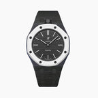Ocho Negro Swatch × AP Royal Pop Ceramic Case-Strap — stealth black kit with the Royal Pop head seated in the case, by IFL Watches