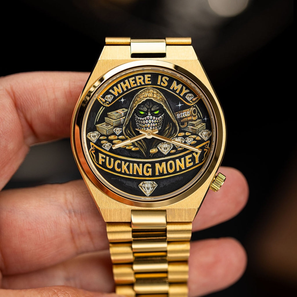 Where Is My Money – Hand-painted custom Citizen Tsuyosa Automatic featuring guardian and diamond artwork, a bespoke timepiece