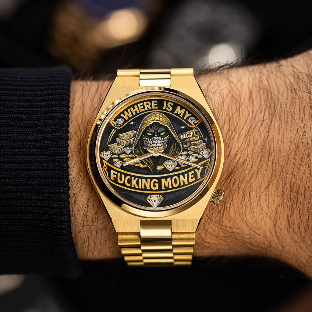 Where Is My Money – Hand-painted custom Citizen Tsuyosa Automatic featuring guardian and diamond artwork, a bespoke timepiece