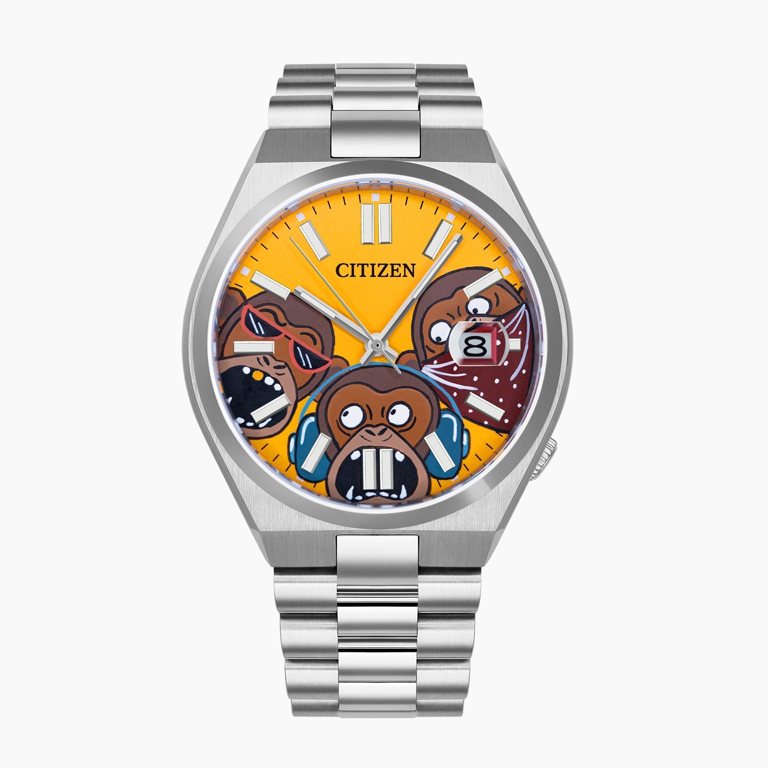 Wise Guys Concept – Hand-painted Custom Limited Edition Citizen Tsuyosa Automatic by IFL Watches with Three Wise Monkeys design.