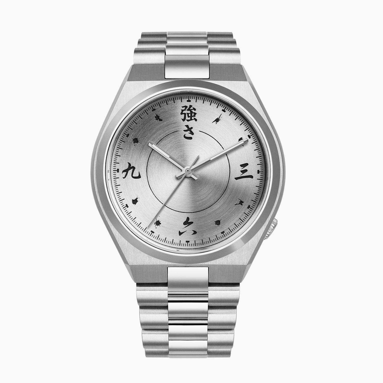 Citizen Tsuyosa Kanji — custom 40mm stainless steel automatic featuring Japanese Kanji numeral indices in calligraphy style on a brushed silver sunburst dial with integrated bracelet, a custom timepiece by IFL Watches.