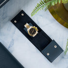 Navy Chronovault – Premium Leather Watch Pouch