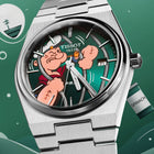 PRX Popeye Jailbreak Concept—hand-painted custom dial with Popeye artwork on Swiss-made Tissot PRX Quartz 40mm by IFL Watches