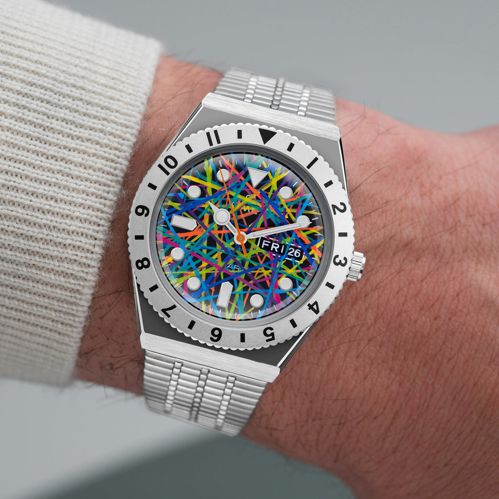 Citizen Tsuyosa Dive in Time — hand-painted bespoke watch with a headfirst dive into a vault of golden coins and gems on a rose gold case, by IFL Watches