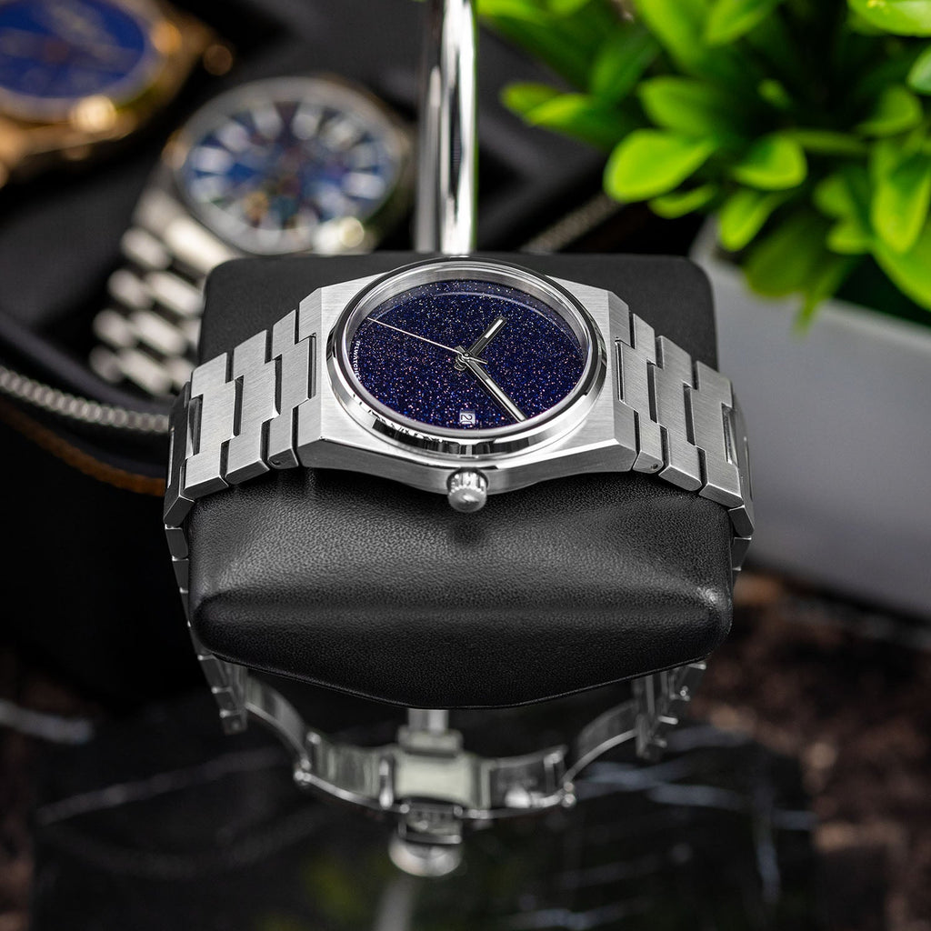 Aventurine Steel Concept – Custom natural aventurine stone dial on stainless steel watch, bespoke timepiece by IFL Watches