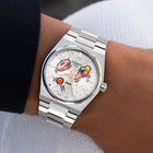 PRX Dialicious Concept – hand-painted custom Tissot PRX 35mm watch with candy-themed artwork, limited edition by IFL Watches.