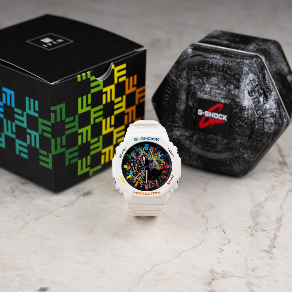 G-Shock CasiOak White Freak Rainbow – IFL Watches