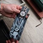 Charcoal Panda Leather Watch Pouch