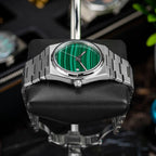 Malachite Steel Concept – Custom natural malachite stone dial on stainless steel watch, bespoke timepiece by IFL Watches