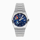 PRX Spaceman Concept – hand-painted custom Tissot PRX 35mm watch with playful astronaut and balloon artwork, limited edition by IFL Watches.