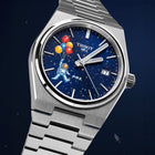 PRX Spaceman Concept – hand-painted custom Tissot PRX 35mm watch with playful astronaut and balloon artwork, limited edition by IFL Watches.